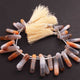 1 Long Strand Shaded Brown Chalcedony Smooth Briolettes -Fancy Shape  Briolettes - 21mmx6mm- 48mmx7mm - 8 Inches BR01353 - Tucson Beads