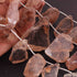 1 Strand Brown Rutile Faceted Briolettes - Assorted Shape Beads 24mmx16mm-48mmx30mm- 9 Inches BR01913
