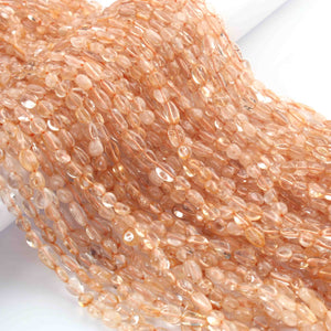 1 Long Strand Citrine  Smooth Briolettes -Oval Shape Briolettes -5mmx8mm - 12 Inches BR01383 - Tucson Beads