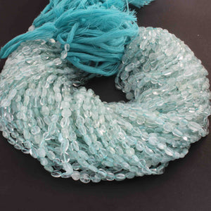 1 Long Strand Aquamarine  Smooth Briolettes -Oval Shape Briolettes -8mmx7mm-5mmx4mm , - 13 Inches BR01389 - Tucson Beads