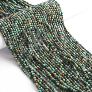5 Strands Turquoise Gemstone Balls, Semiprecious beads Faceted Gemstone Jewelry 13 Inches -3mm -RB0073 - Tucson Beads