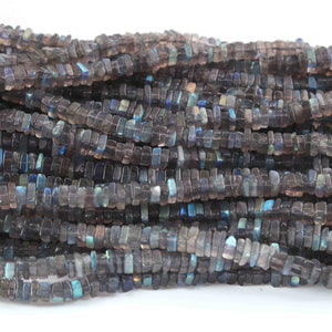 1 Long Strand Labradorite Heshi Smooth Briolettes - Square Shape Briolettes - 4mm-5mm 16 Inches BR01938 - Tucson Beads