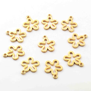 20 Pcs Gold Plated Designer Flower Charms Pendant , Beautiful Gold Flower Charm Pendant, Jewelry Making Supplies 17mmx11mm Bulk Lot GPC1019 - Tucson Beads