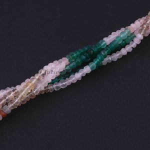 5 Strands Faceted Mix Stone Rondelles Beads --Multi Stone Rondelle Beads 4mm-5mm 13 Inches RB225 - Tucson Beads