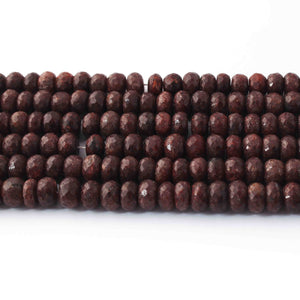 1  Long Strand Chocolate  Moon Stone Faceted Roundells -Round Shape Roundells-8mmx 9mm-10.5 Inches BR0784 - Tucson Beads