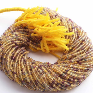 5 Strands Yellow Rutile 3mm Gemstone Balls, Semiprecious beads  Faceted Gemstone Jewelry -13 Inches  RB0338 - Tucson Beads