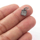 1 Pc Pave Diamond Square Charm 925 Sterling Silver Pendant - Square Charm Pendant 9mmx6mm PDC1267 - Tucson Beads