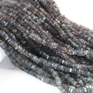 1 Long Strand Labradorite Heshi Smooth Briolettes -Square Shape Briolettes  4mm-5mm 16 Inches BR01937 - Tucson Beads