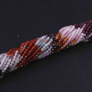5 Long Strands Mix Stone Rondelles Faceted Beads -Multi Stone Beads 2mm 13 inches RB218 - Tucson Beads