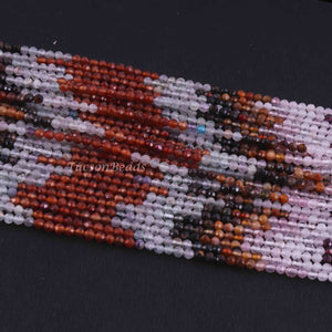 5 Long Strands Mix Stone Rondelles Faceted Beads -Multi Stone Beads 2mm 13 inches RB218 - Tucson Beads