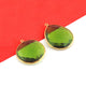 2 Pcs Peridot Faceted 24K Gold Plated Single Bail Pendant - Peridot Faceted Assorted Pendant 34mmx26mm-30mmx27mm PC513 - Tucson Beads