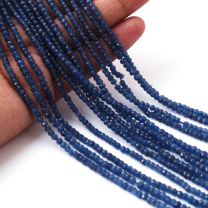 5  Long Strand Lapis Faceted Roundells -Round Shape Roundells  3mmx4mm-13.5 Inches BR0778 - Tucson Beads