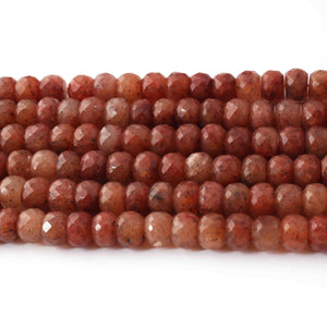 1  Long Strand Sun Stone Faceted Roundells -Round Shape Roundells  10mm-10.5 Inches BR0776 - Tucson Beads