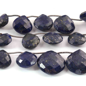 1  Strand Lapis Lazuli Faceted Heart Briolettes - Heart shape Beads - 12mmx12mm-24mmx23mm - 9 Inches BR01936 - Tucson Beads