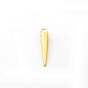 20 Pcs Designer 24k Gold Plated Spike Charm ,Copper Design Pendant ,Jewelry Making 26mmx4mm GPC491 - Tucson Beads