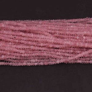 5 Long Strands Morganite  Faceted Rondelles - Morganite   Roundelle Beads - 3mm-13 Inch Long RB107 - Tucson Beads