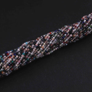 5 Strands Excellent Quality Multi Stone Faceted Rondelles - Mix Stone Rondelles Beads 2mm 13 Inches RB217 - Tucson Beads