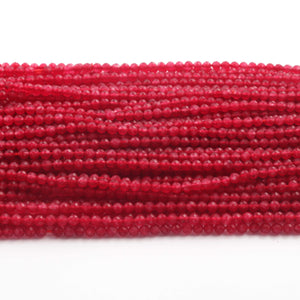 1 Strand Ruby Gemstone Balls, Semiprecious beads Faceted Gemstone  Round Balls-3mm-13 Inches - RB0432 - Tucson Beads