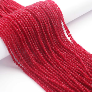 1 Strand Ruby Gemstone Balls, Semiprecious beads Faceted Gemstone  Round Balls-3mm-13 Inches - RB0432 - Tucson Beads