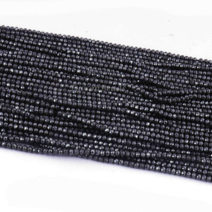 5 Strands Black Spinel Faceted Rondelle Beads, Gemstone Faceted Beads ,Semi Precious Beads 2mm 13 inch strand RB191 - Tucson Beads