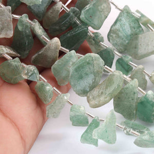 1 Strand Green Strawberry Quartz  Faceted Briolettes - Assorted Shape Briolettes , Jewelry Making Supplies -13mmx12mm-24mmx21mm 12 Inches BR01951 - Tucson Beads