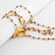 Smoky Quartz Chain Necklace - Faceted Sparkly 24K Gold Plated Necklace ,Tiny Beaded 3mm, Necklace -32"Long GPC1407 - Tucson Beads