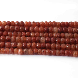 1  Long Strand Brown Rutile Faceted Roundells -Round Shape Roundells 7mm-8mm-10 Inches BR0802 - Tucson Beads