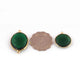 3  Pcs Green Onyx  24k Gold Plated Assorted Shape Pendant/Connector - Green Onyx  Pendant-20mmx22mm-33mmx21mm- PC733 - Tucson Beads
