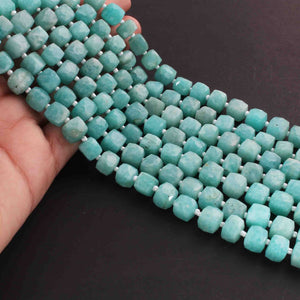 1  Long Strand Amazonite Faceted Briolettes -Cube Shape Briolettes  8mm-7mm-10.5 Inches BR01946 - Tucson Beads