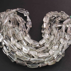 1 Strand Green Amethyst Faceted Briolettes -Assorted Shape Briolettes 10mmx8mm-22mmx9mm -19 Inches BR01941 - Tucson Beads