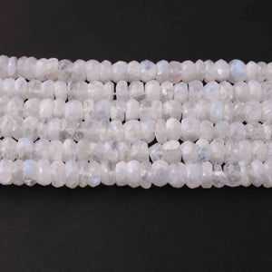 1  Long Strand White Rainbow MoonStoneFaceted Roundells -Round Shape Roundells 7mm-11 Inches BR0792 - Tucson Beads