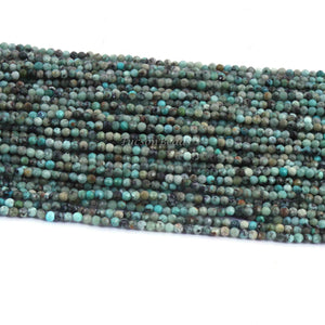 5 Strands Chrysocolla Faceted Rondelles - Chrysocolla Round Shape Beads 2mm 13 Inches RB209 - Tucson Beads