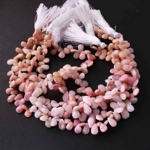 1  Strand Rose Quarts Faceted Briolettes -Pear Shape Briolettes 7mmx5mm-8mmx6mm 10 Inches BR0798 - Tucson Beads