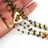 Green Hydro Chain Necklace - Faceted Sparkly 24K Gold Plated Necklace ,Tiny Beaded 3mm, Necklace - 42"Long GPC1428