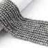 AAA Gray Moonstone Silver Coated Micro Faceted  Beads -4mm Beads  RB021