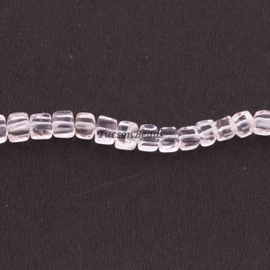 2 Strands Crystal Quartz Smooth Cube Beads Briolettes  - Box Shape Baeds 6mmx6mm 8 Inch BR2222 - Tucson Beads