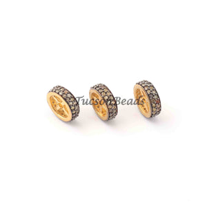 1 Pc Two Step Multi Sapphire 925 Sterling Silver/ vermeil Rondelles Beads -8mm PDC1119 - Tucson Beads