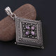 1 Pc Oxidized Silver Plated Multi Gemstone Kite Pendant, 66mmx50mm Oxidized Metal Jewelry Pendant - OS007 - Tucson Beads