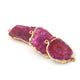 3  Pcs Pink Druzzy 24k Gold Plated  Agate Slice Connector - Electroplated Gold Druzy -48mmx27mm-36mmx23mm DRZ017 - Tucson Beads