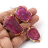 3  Pcs Pink Druzzy 24k Gold Plated  Agate Slice Connector - Electroplated Gold Druzy -48mmx27mm-36mmx23mm DRZ017