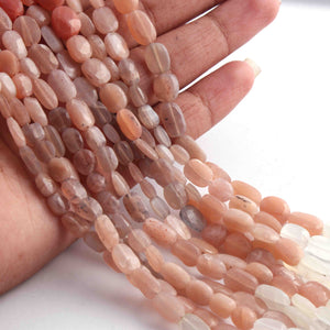 1 Strand Multi Moonstone Faceted Briolettes Oval Shape Briolettes - 14mmx7mm-6mmx5mm 13.5 Inches BR01230 - Tucson Beads