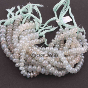 1 Strand Green Chalcedony Smooth Beads - Green Chalcedony Smooth Rondelle Beads 9mm-11mm - 8  Inches Strand. BR2333 - Tucson Beads