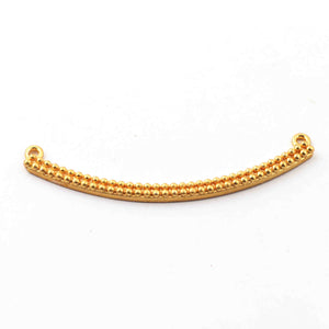 10 Pcs Designer 24k Gold Plated Rectangle Curved Bar Beads ,Copper Curved Shape Design Charm,Jewelry Making 57mmx4mm GPC954 - Tucson Beads