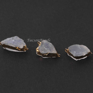 3  PC Crystal Quartz Arrowhead 24k Gold Plated Single Bail Pendant - Electroplated With Gold Edge - 30mmx18mm- AR009 - Tucson Beads