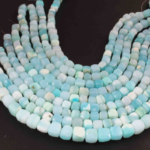 1  Strand  Peru Opal Faceted Briolettes - Cube Shape Briolettes 7mmx7mm-9mmx10mm - 10 Inches BR01967 - Tucson Beads