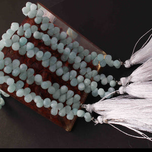 1  Long Strand Amazonite Faceted Briolettes  -Tear Drop Shape Briolettes  - 4mm-6mm - 8 Inches BR0769 - Tucson Beads