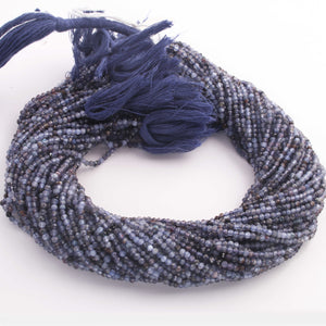 5 Strands Shaded Iolite 2mm Gemstone Faceted Balls - Gemstone Round Ball Beads 13 Inches RB0450 - Tucson Beads