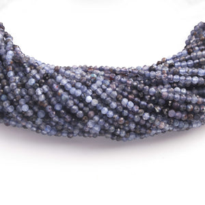 5 Strands Shaded Iolite 2mm Gemstone Faceted Balls - Gemstone Round Ball Beads 13 Inches RB0450 - Tucson Beads