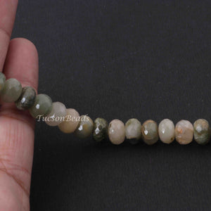 1 Long Strand Cat Eye  Faceted  Rondelles -Round Rondelles  Gemstone Beads - 9mm-7mm  13 Inches BR1124 - Tucson Beads