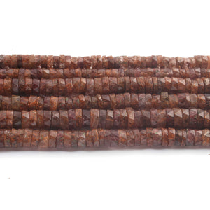 1 Strand Brown Rutile  Facected  Heishi Rondelles - Wheel  Roundelles  7mm-9mm-16 Inch BR02678 - Tucson Beads